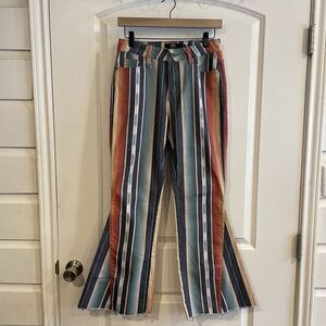 Lucky and Blessed Southwestern Serape Stripe‎ Flare Stretch Jeans/Pants Size 6